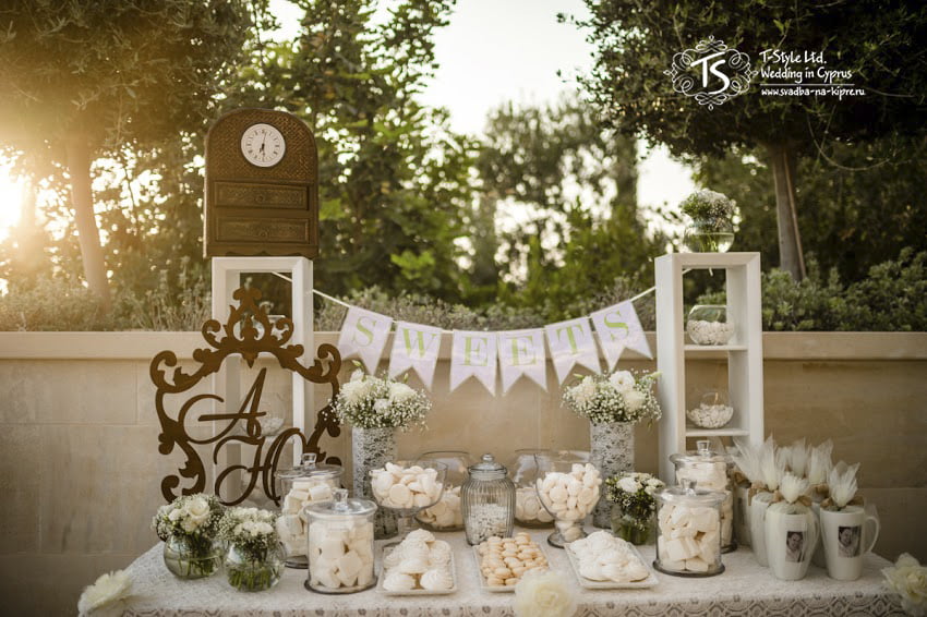 Сладкий стол для свадьбы на Кипре
